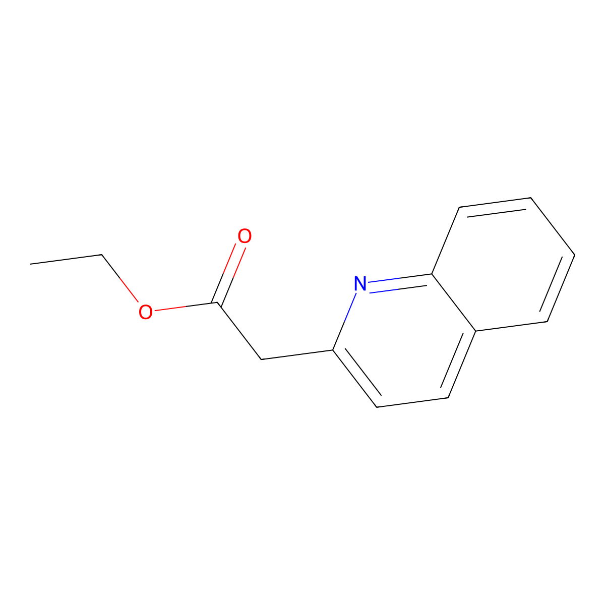 Ethyl (quinolin-2-yl)acetate molecular structure, CAS 5100-57-2