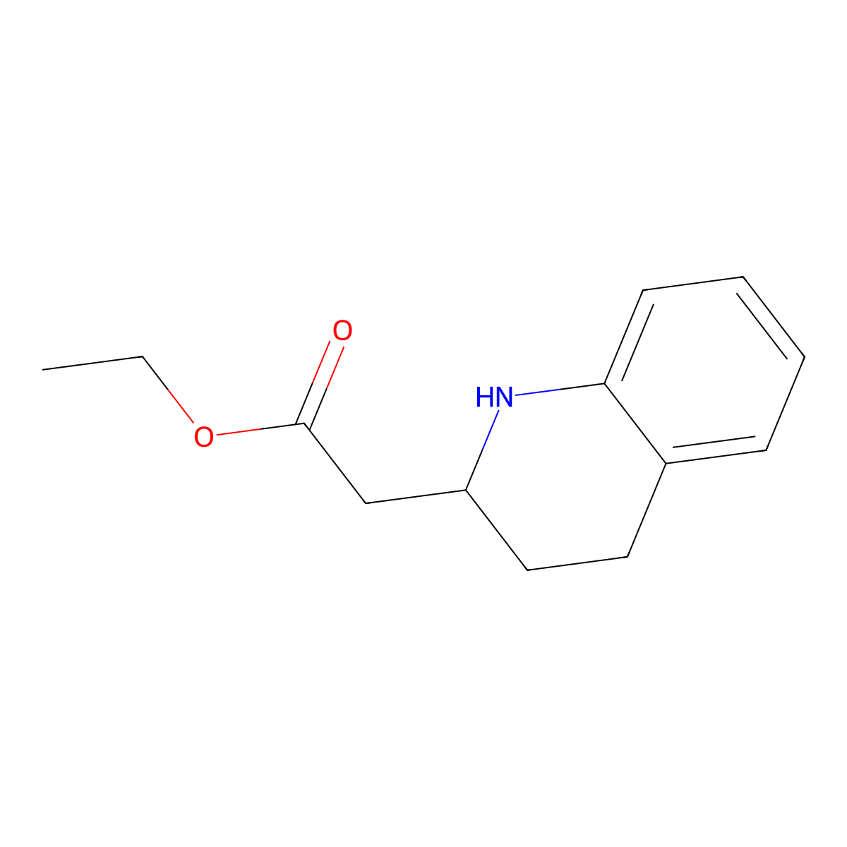 Ethyl (1,2,3,4-tetrahydroquinolin-2-yl)acetate molecular structure, CAS 5100-58-3