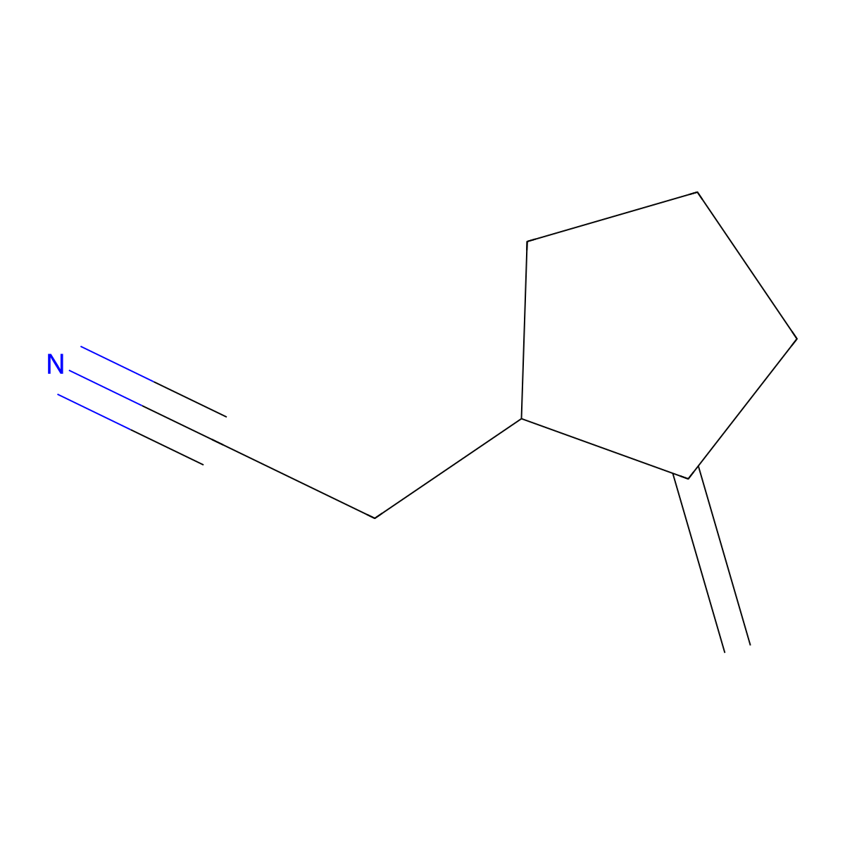 2-(2-Methylidenecyclopentyl)acetonitrile molecular structure, CAS 51004-12-7