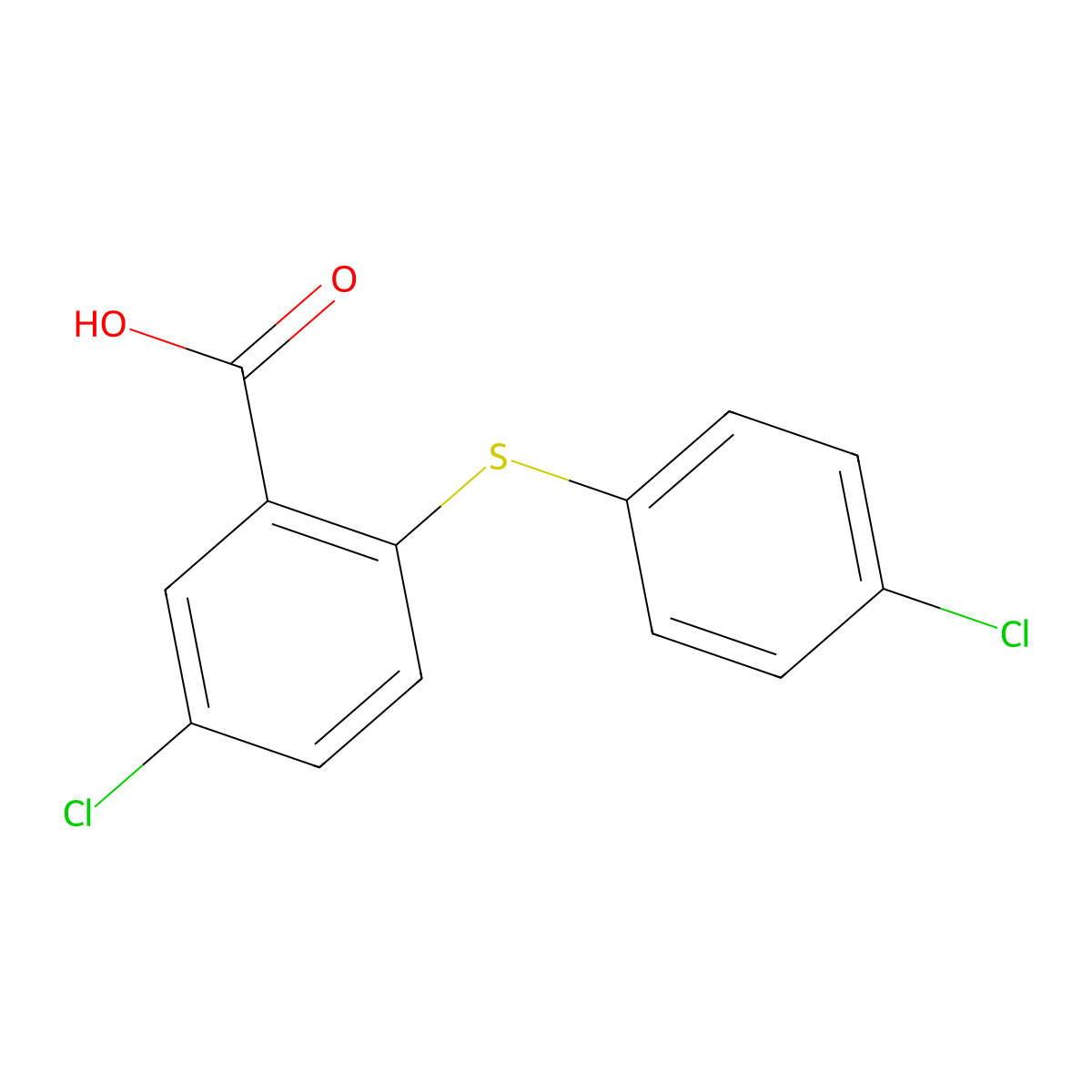 5-Chloro-2-[(4-chlorophenyl)sulfanyl]benzoic acid molecular structure, CAS 5101-53-1