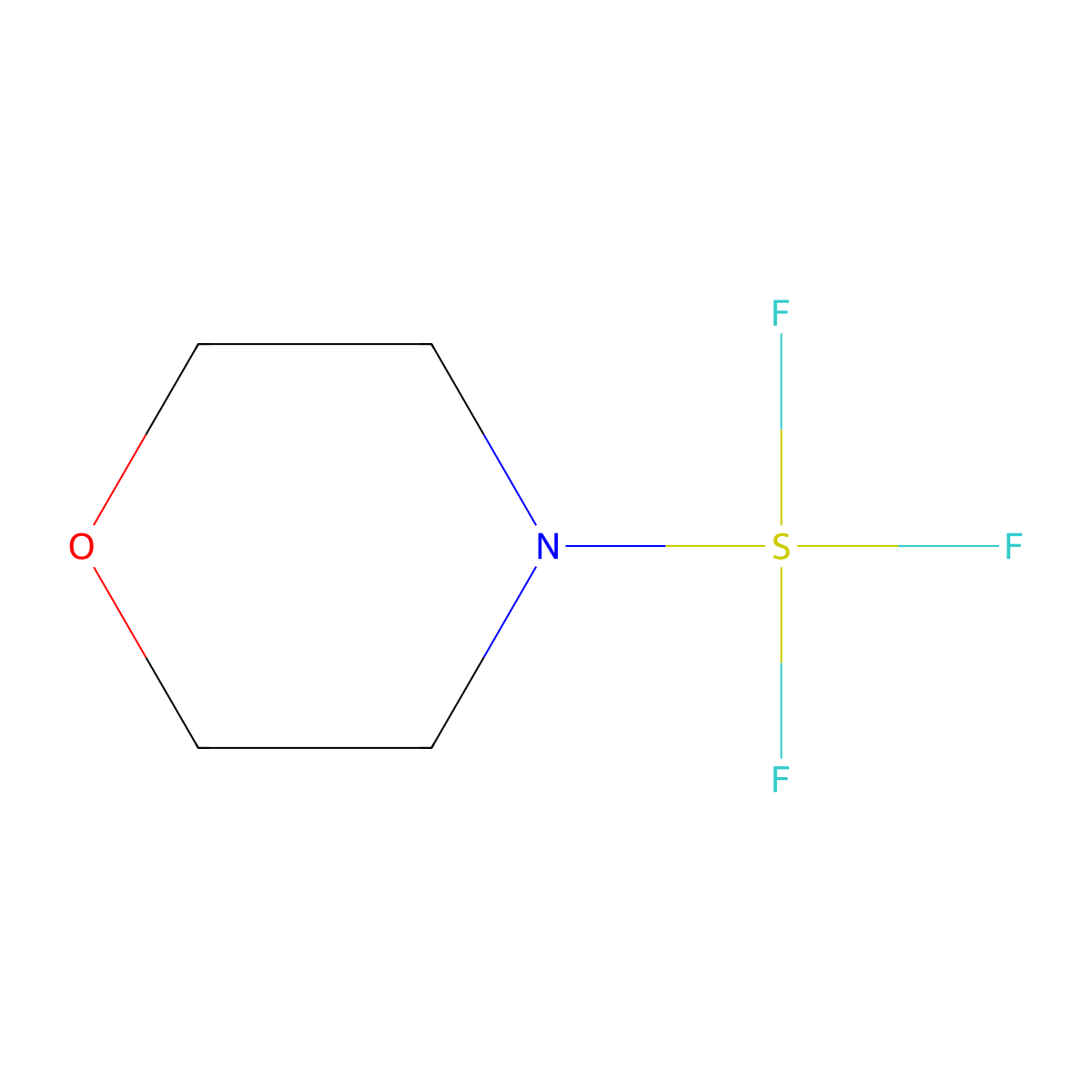 Morpholinosulfur trifluoride molecular structure, CAS 51010-74-3