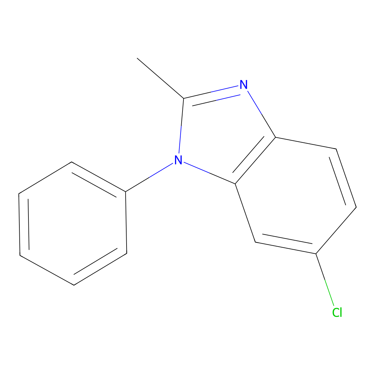 1-Phenyl-2-methyl-6-chlorobenzimidazole molecular structure, CAS 51011-13-3