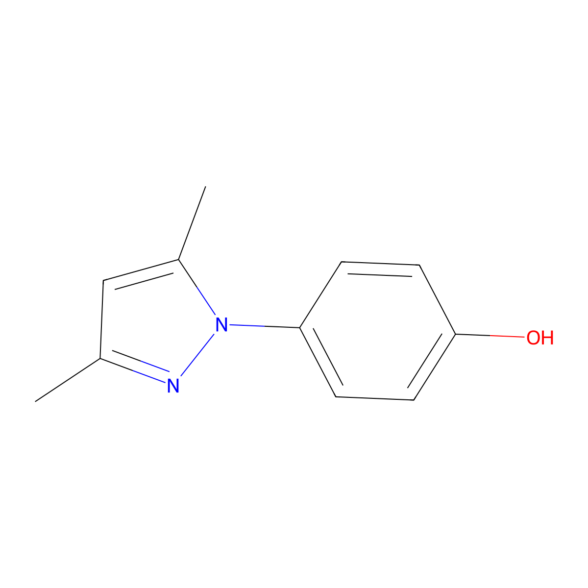 4-(3,5-dimethyl-1H-pyrazol-1-yl)phenol molecular structure, CAS 51011-27-9