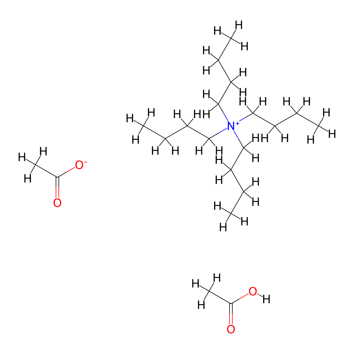 Tetrabutylammoniumdiacetate molecular structure, CAS 51012-12-5