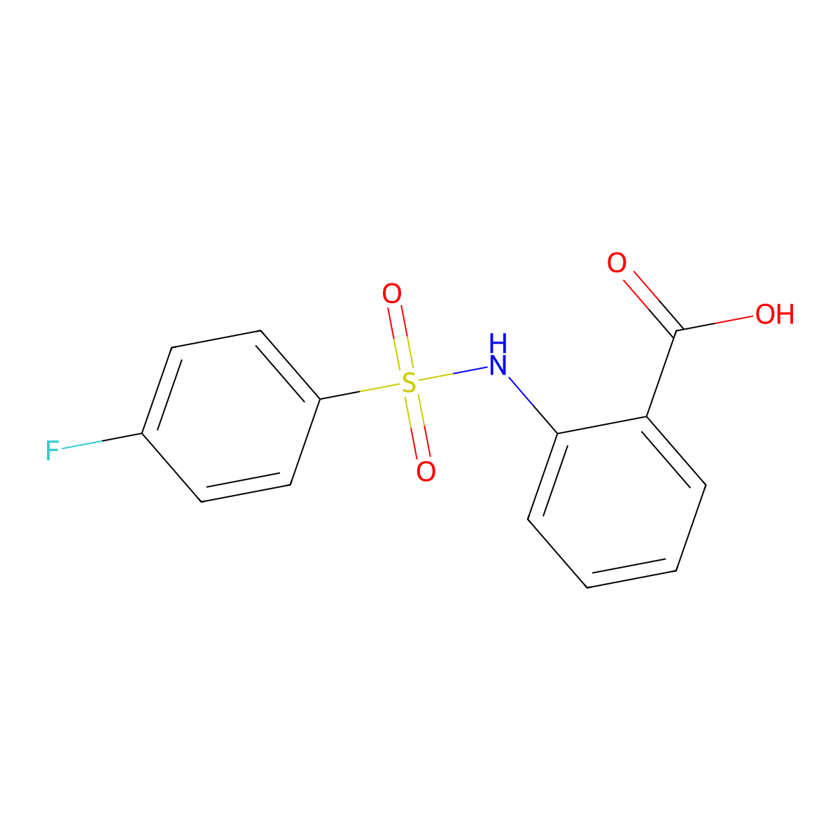 Benzoic acid, 2-(((4-fluorophenyl)sulfonyl)amino)- molecular structure, CAS 51012-30-7