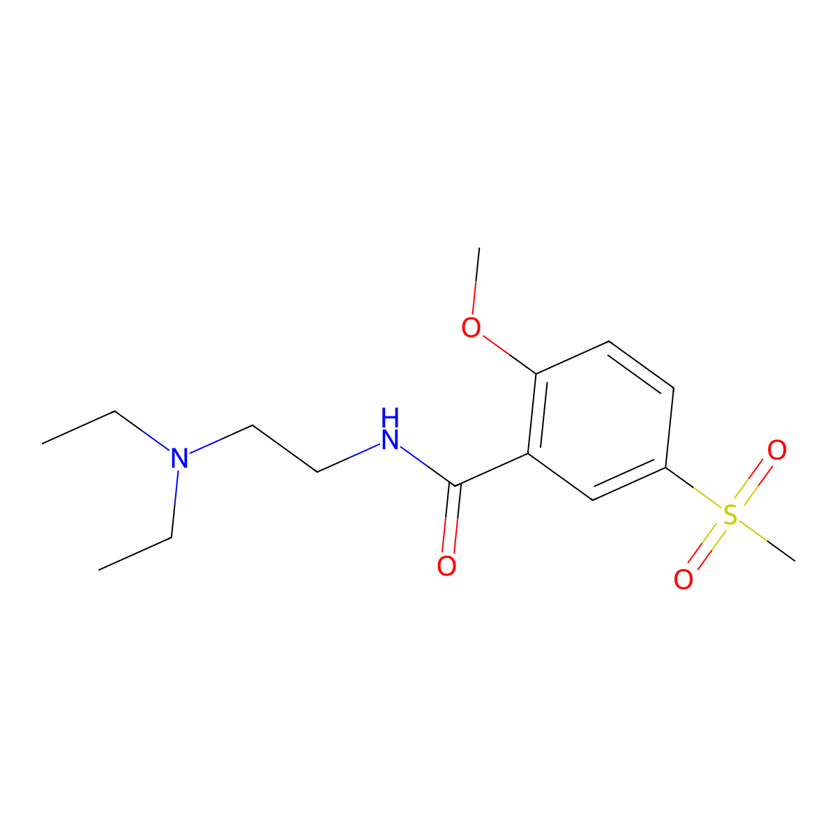 Tiapride molecular structure, CAS 51012-32-9