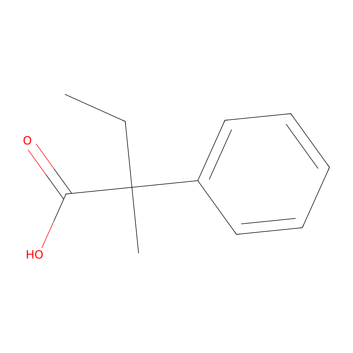 alpha-Ethyl-alpha-methylbenzeneacetic acid molecular structure, CAS 51018-80-5