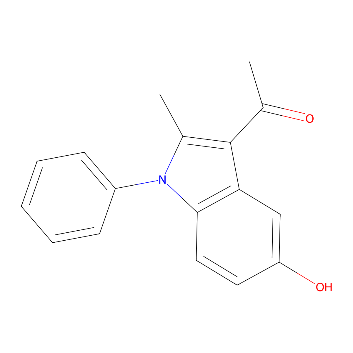 1-(5-Hydroxy-2-methyl-1-phenyl-1H-indol-3-yl)ethanone molecular structure, CAS 5102-18-1