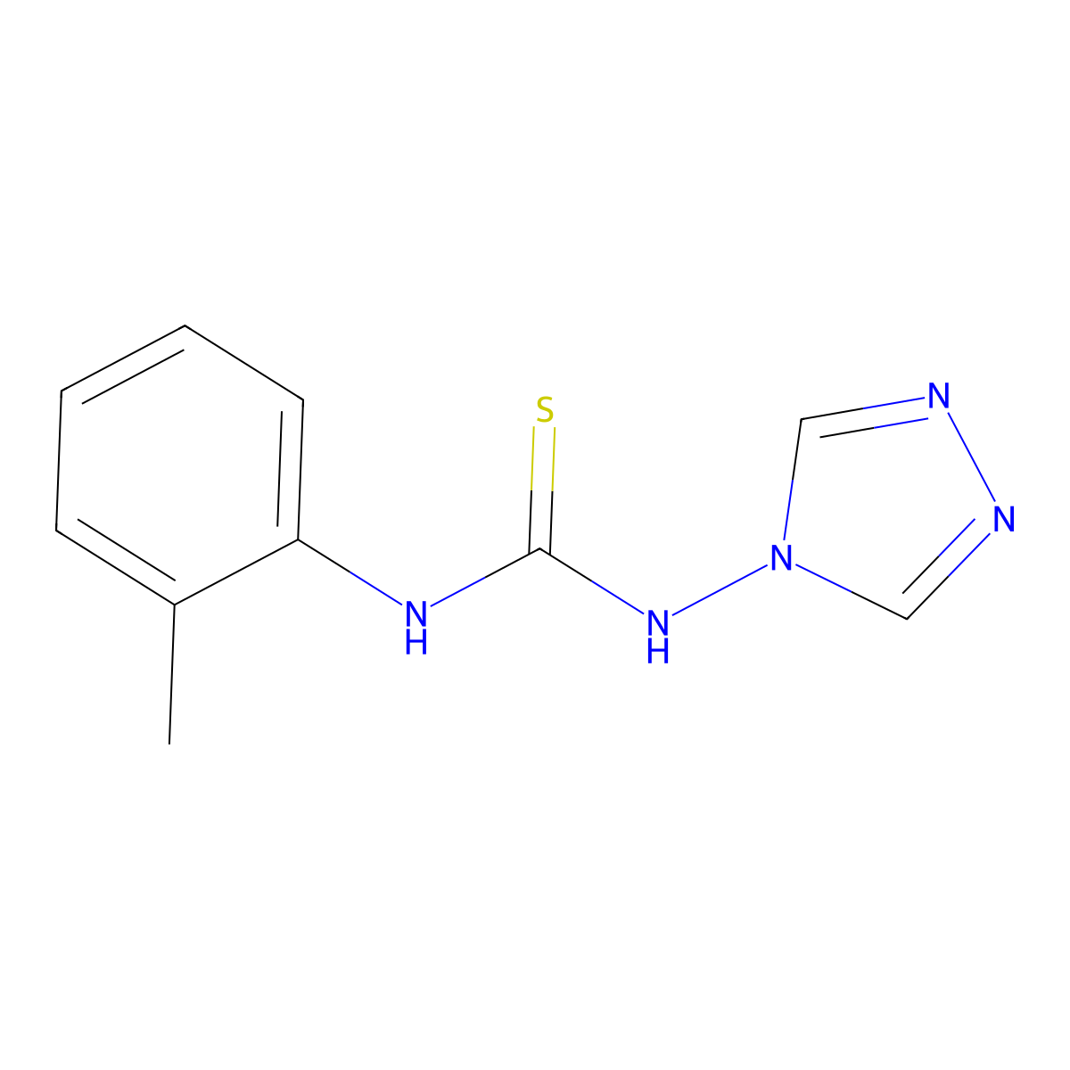Thiourea, N-(2-methylphenyl)-N'-4H-1,2,4-triazol-4-yl- molecular structure, CAS 5102-33-0