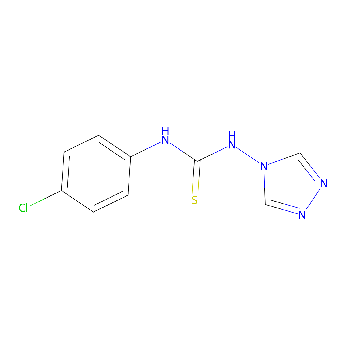 N-(4-chlorophenyl)-N'-(4H-1,2,4-triazol-4-yl)thiourea molecular structure, CAS 5102-35-2