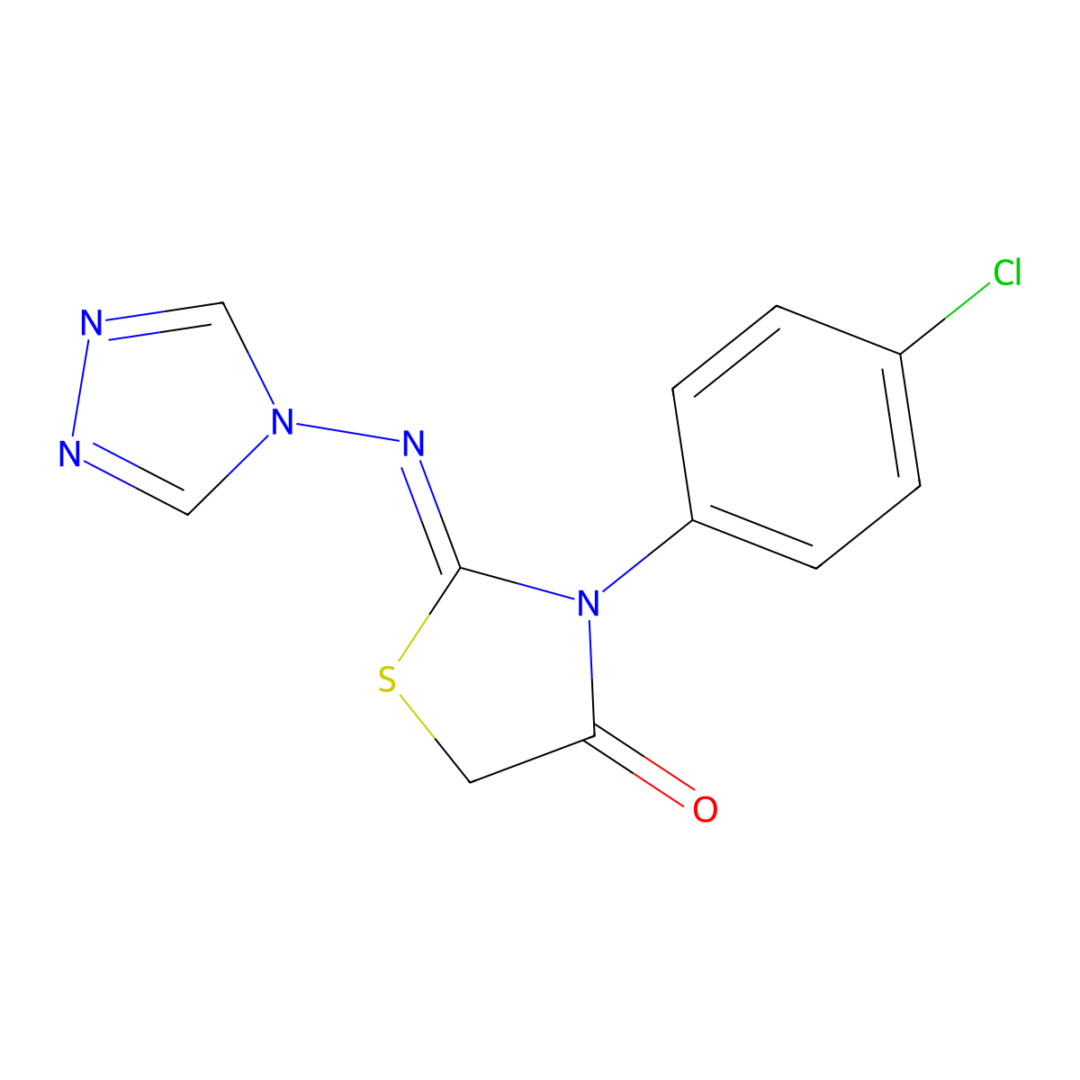 3-(4-chlorophenyl)-2-[(4H-1,2,4-triazol-4-yl)imino]-1,3-thiazolidin-4-one molecular structure, CAS 5102-36-3
