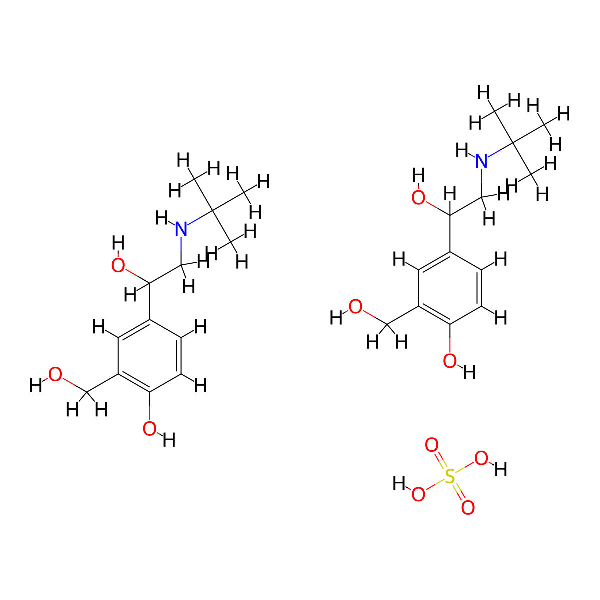 Albuterol Sulfate molecular structure, CAS 51022-70-9