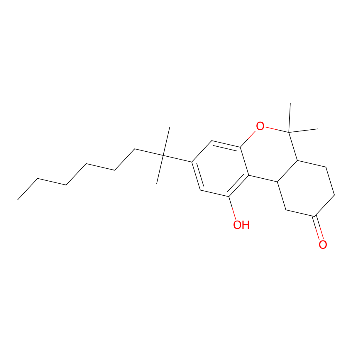 3-(1,1-Dimethylheptyl)-6,6a,7,8,10,10a-hexahydro-1-hydroxy-6,6-dimethyl-9H-dibenzo(b,d)pyran-9-one molecular structure, CAS 51022-71-0