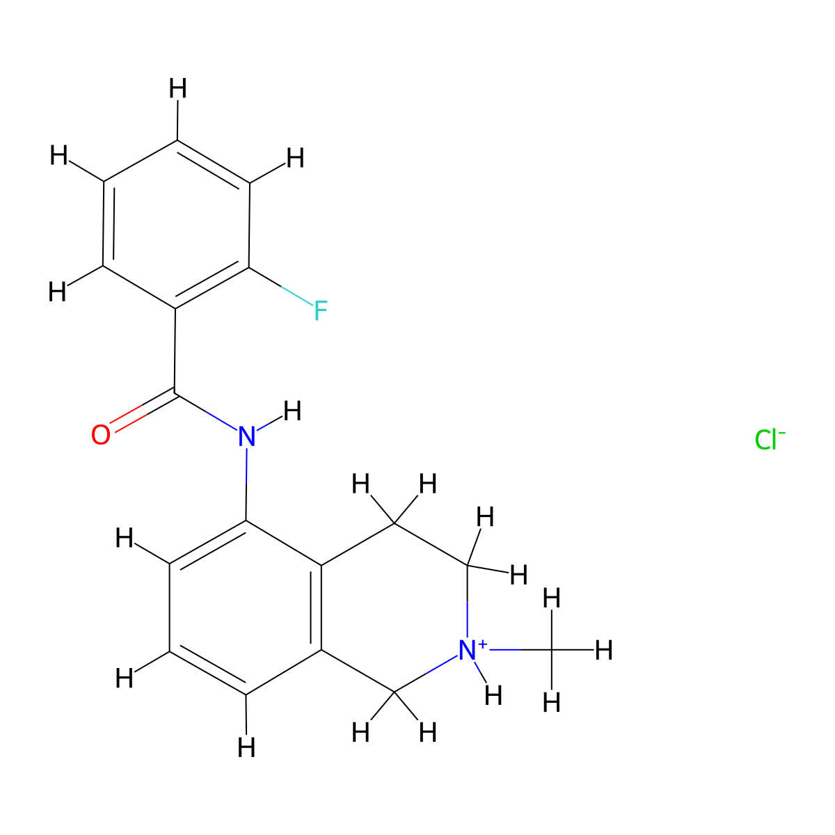 Benzamide, 2-fluoro-N-(1,2,3,4-tetrahydro-2-methylisoquinolin-5-yl)-, hydrochloride molecular structure, CAS 51024-63-6