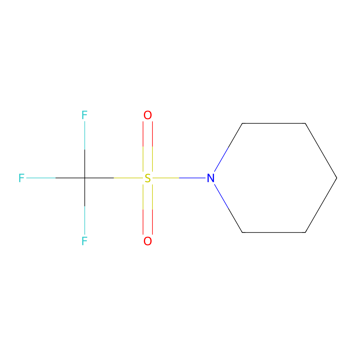 1-((Trifluoromethyl)sulfonyl)piperidine molecular structure, CAS 51029-15-3