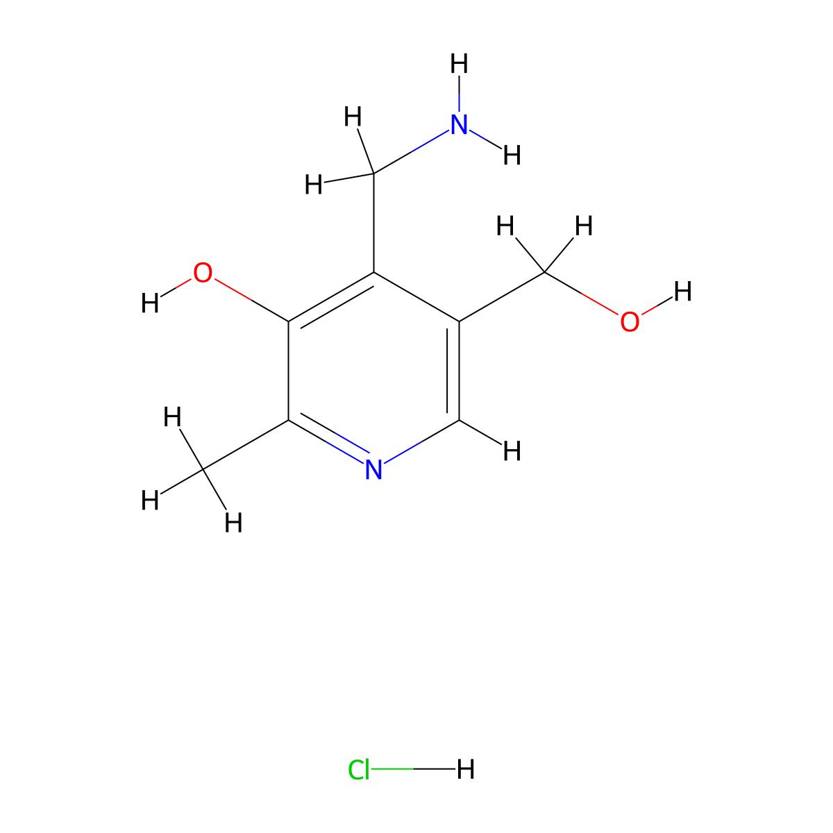 Pyridoxamine hydrochloride molecular structure, CAS 5103-96-8
