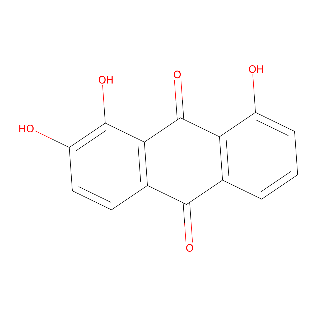1,2,8-Trihydroxyanthraquinone molecular structure, CAS 51030-24-1
