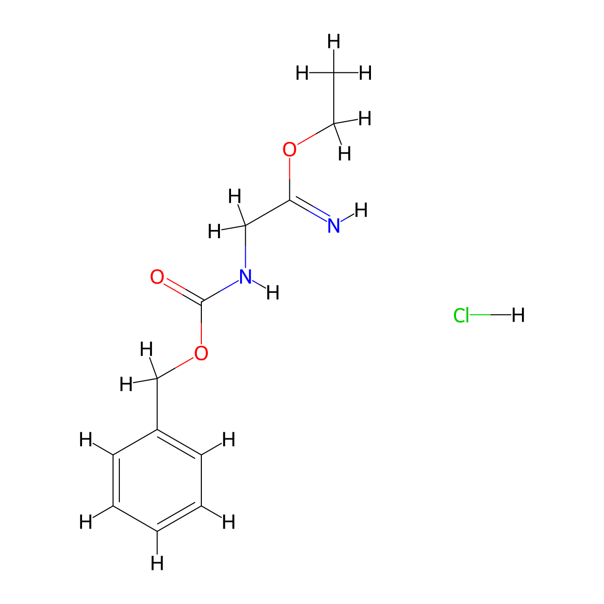 Ethyl 2-(((benzyloxy)carbonyl)amino)acetimidate hydrochloride molecular structure, CAS 51030-44-5