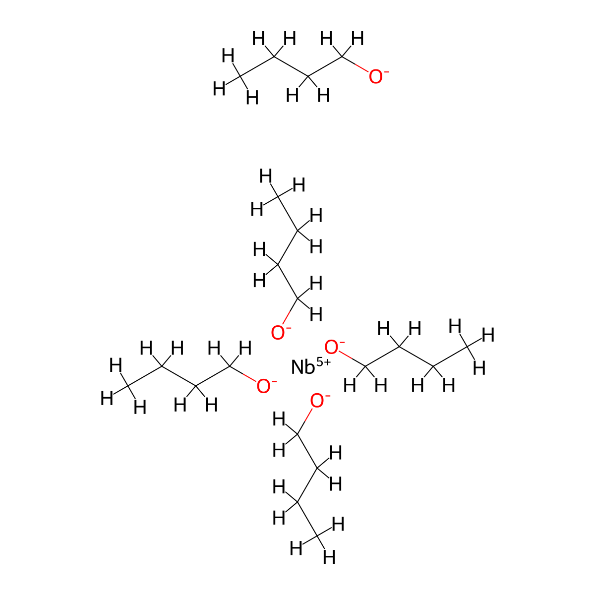 1-Butanol, niobium(5+) salt (5:1) molecular structure, CAS 51030-47-8