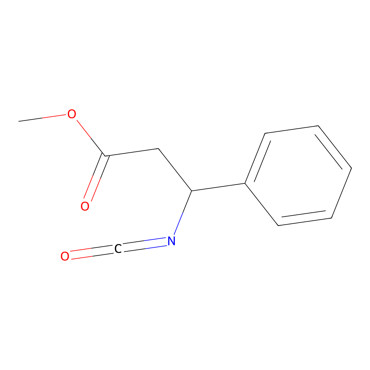 Methyl 3-isocyanato-3-phenylpropanoate molecular structure, CAS 51031-37-9