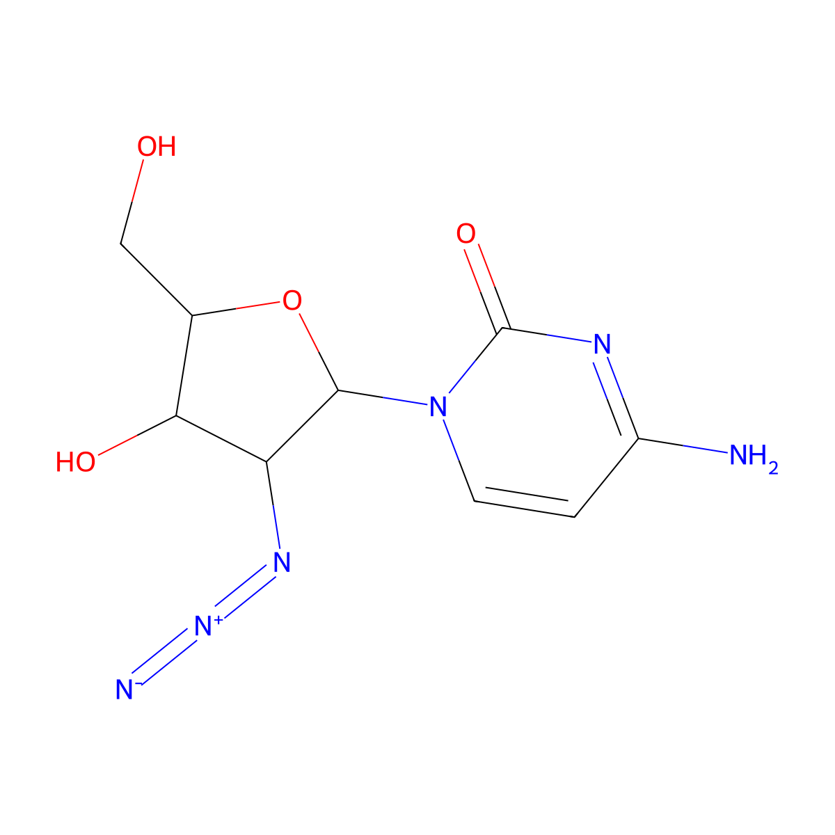 2'-Azido-2'-deoxycytidine molecular structure, CAS 51034-68-5