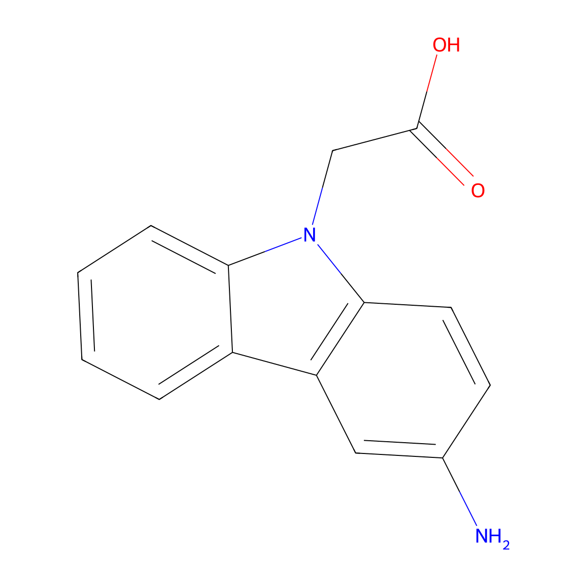 (3-amino-9H-carbazol-9-yl)acetic acid molecular structure, CAS 51035-05-3