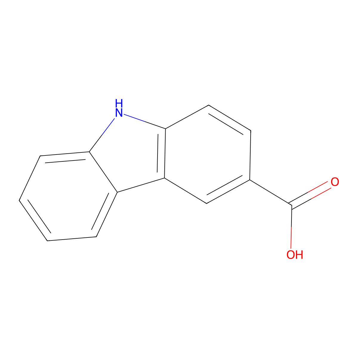 9H-Carbazole-3-carboxylic acid molecular structure, CAS 51035-17-7