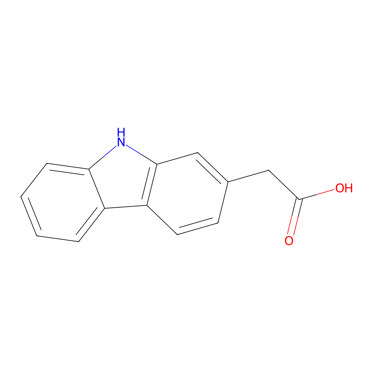 9H-Carbazole-2-acetic acid molecular structure, CAS 51035-18-8