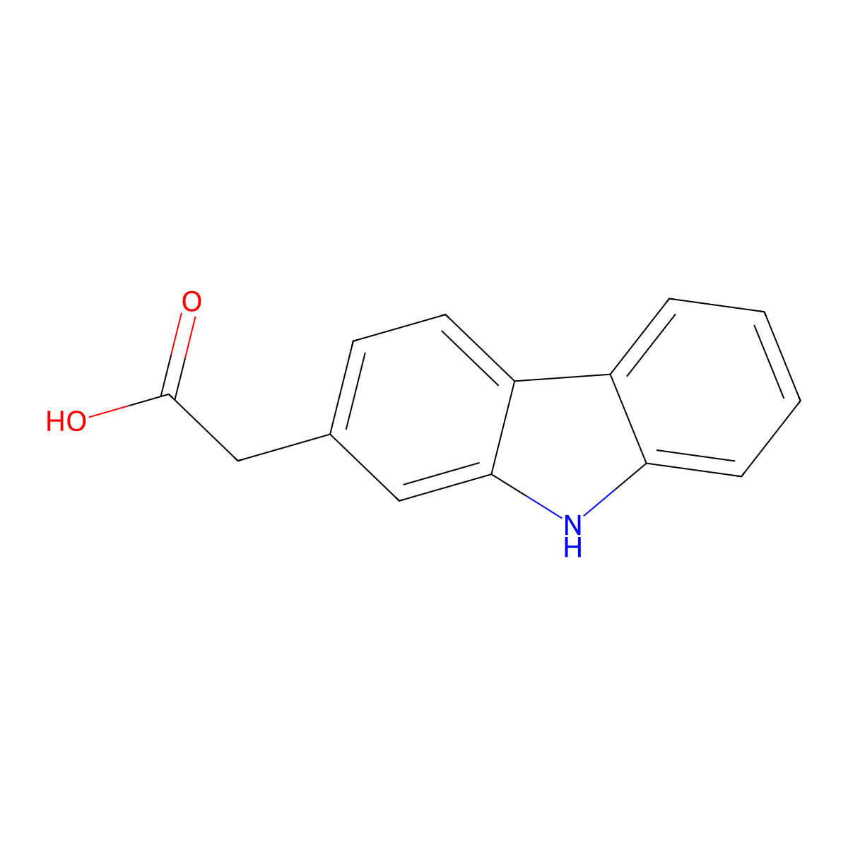 9H-Carbazole-2-acetic acid molecular structure, CAS 51035-18-8