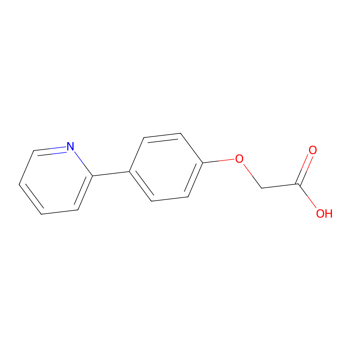 [4-(Pyridin-2-yl)phenoxy]acetic acid molecular structure, CAS 51035-42-8