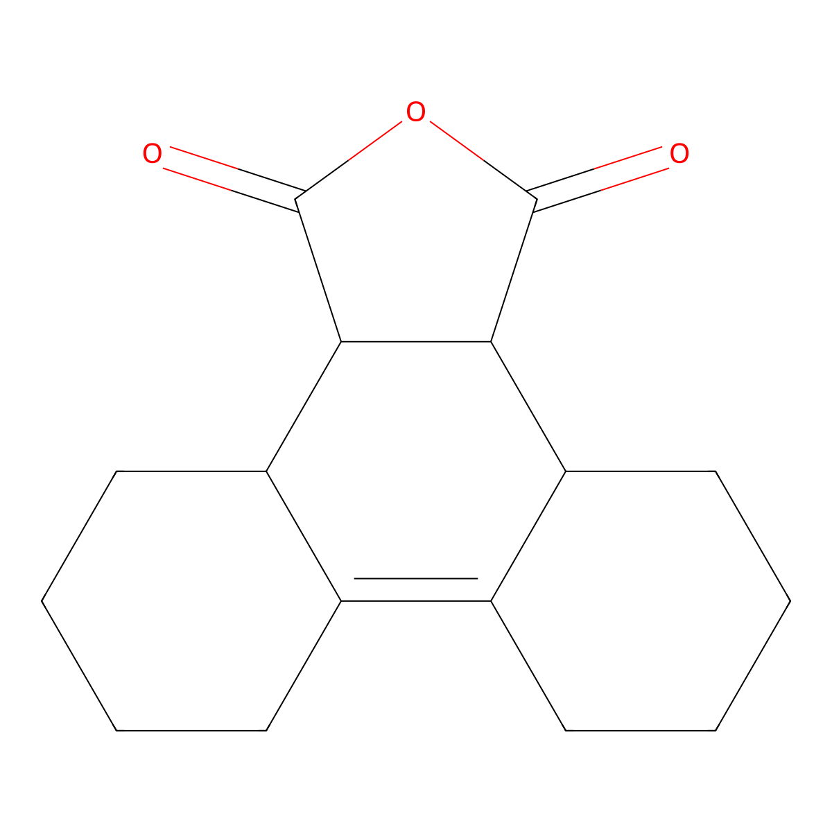 3a,3b,4,5,6,7,8,9,10,11,11a,11b-Dodecahydrophenanthro[9,10-c]furan-1,3-dione molecular structure, CAS 51037-16-2