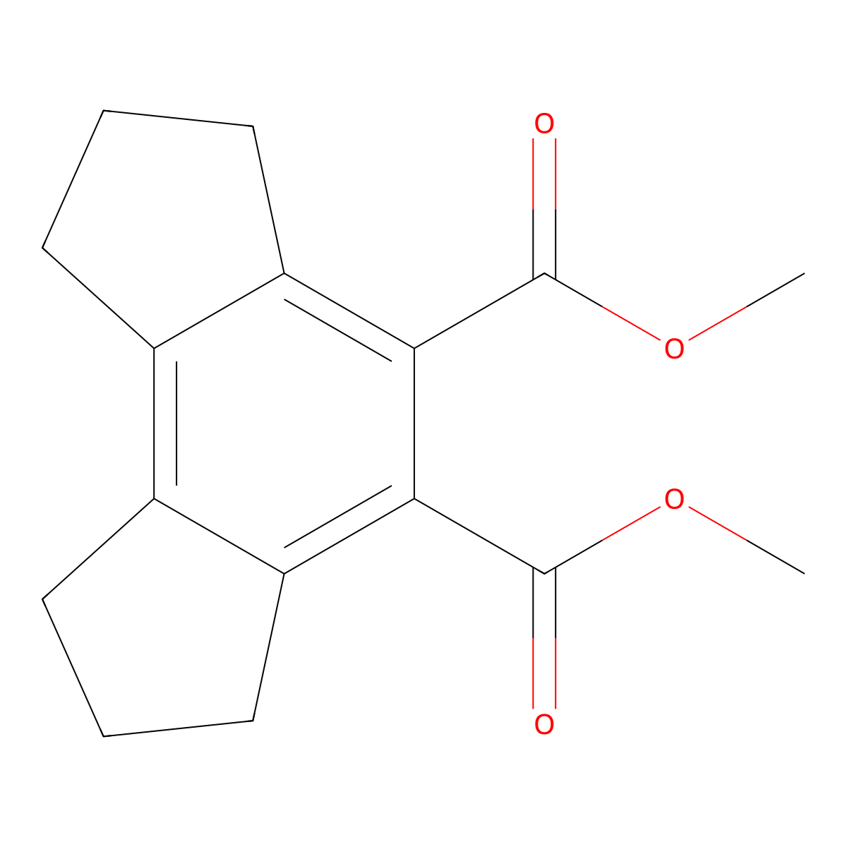 Dimethyl 1,2,3,6,7,8-hexahydro-as-indacene-4,5-dicarboxylate molecular structure, CAS 51037-20-8
