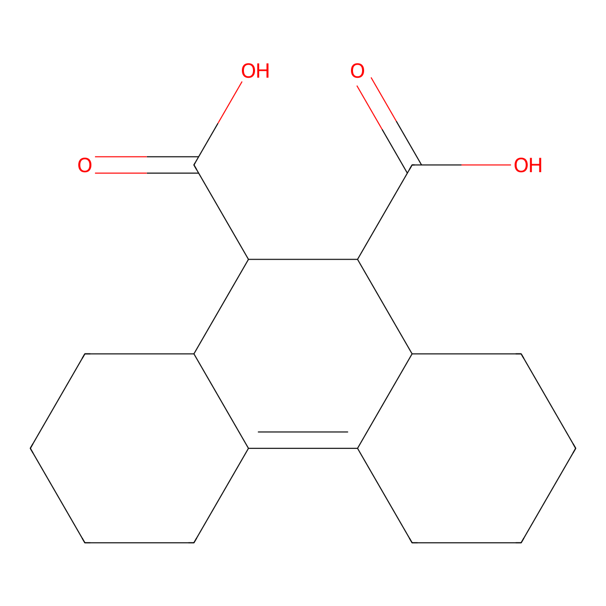 1,2,3,4,5,6,7,8,8a,9,10,10a-Dodecahydrophenanthrene-9,10-dicarboxylic acid molecular structure, CAS 51037-21-9
