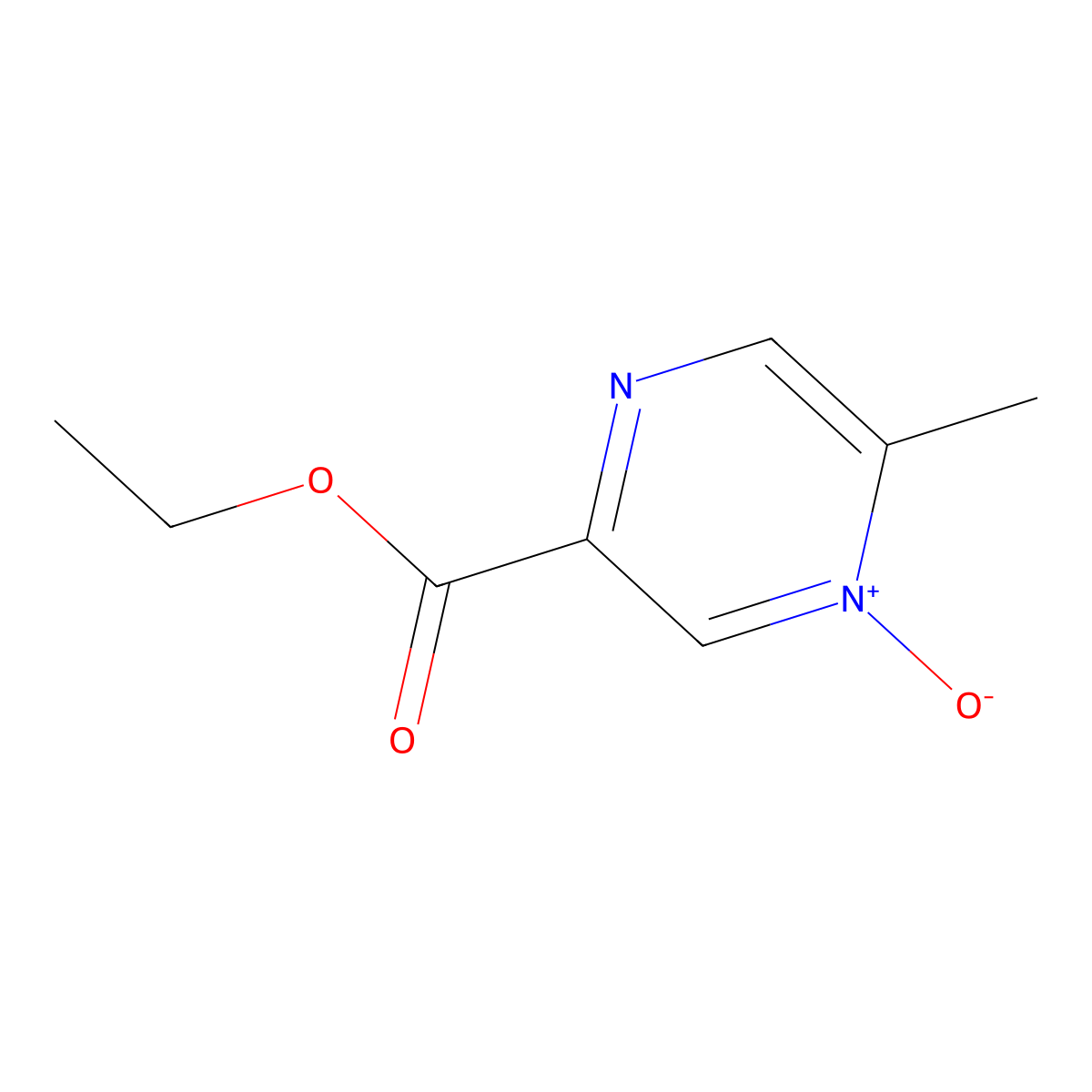 5-(Ethoxycarbonyl)-2-methylpyrazin-1-ium-1-olate molecular structure, CAS 51037-35-5