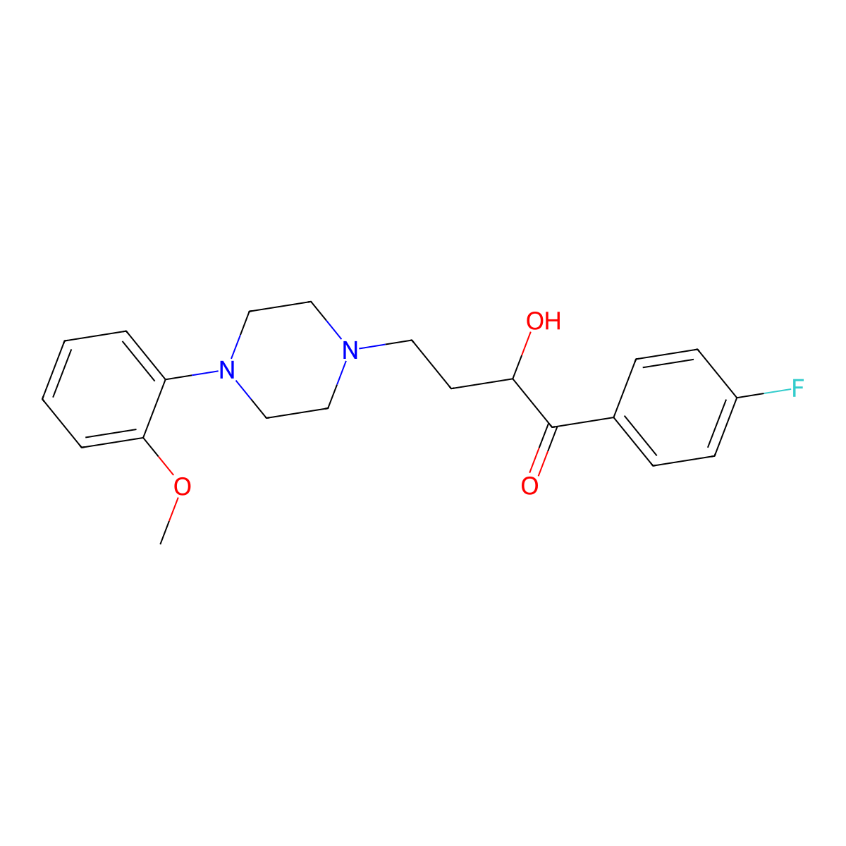 Butyrophenone, 4'-fluoro-2-hydroxy-4-(4-(o-methoxyphenyl)-1-piperazinyl)- molecular structure, CAS 51037-51-5