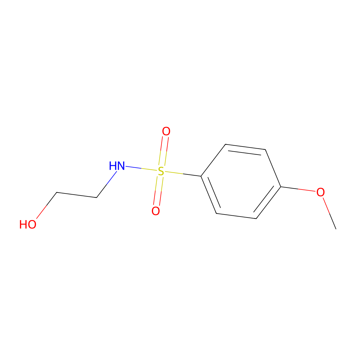 N-(2-Hydroxy-ethyl)-4-methoxy-benzenesulfonamide molecular structure, CAS 51038-86-9