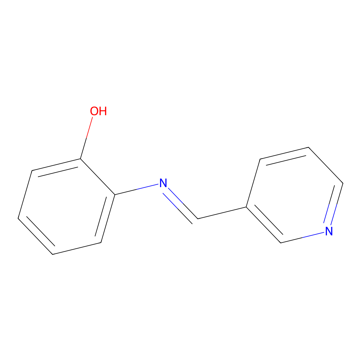 2-{[(E)-pyridin-3-ylmethylidene]amino}phenol molecular structure, CAS 5104-61-0
