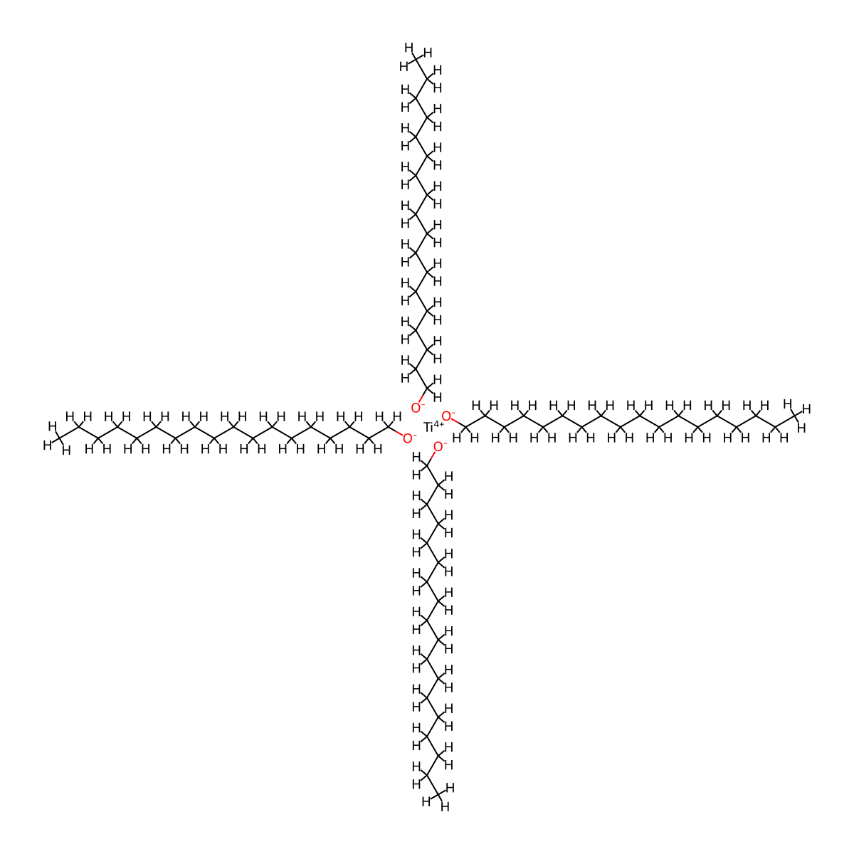 1-Octadecanol, titanium(4+) salt (4:1) molecular structure, CAS 51040-26-7