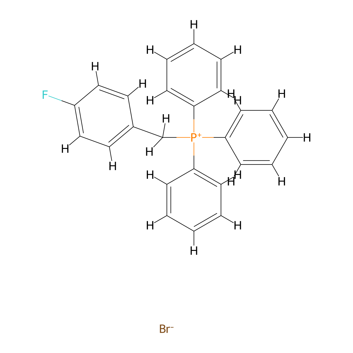 (4-Fluorobenzyl)triphenylphosphonium bromide molecular structure, CAS 51044-11-2