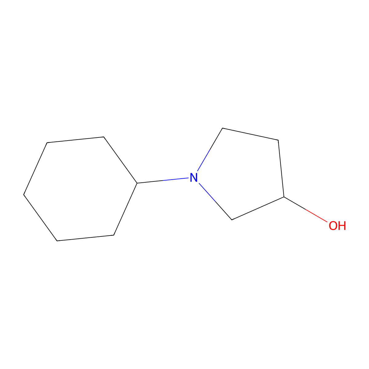 1-Cyclohexylpyrrolidin-3-ol molecular structure, CAS 51045-31-9