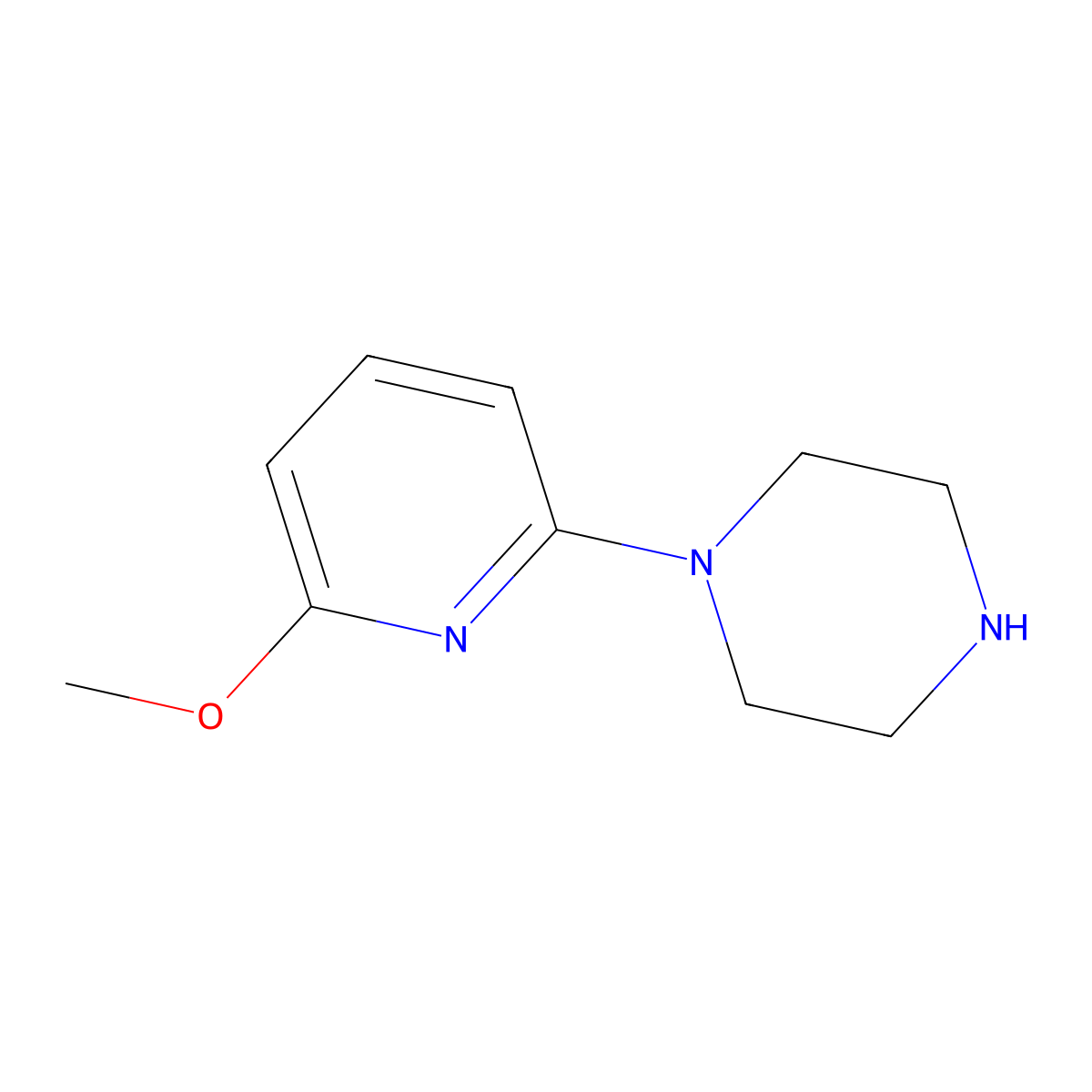 1-(6-Methoxypyridin-2-yl)piperazine molecular structure, CAS 51047-54-2