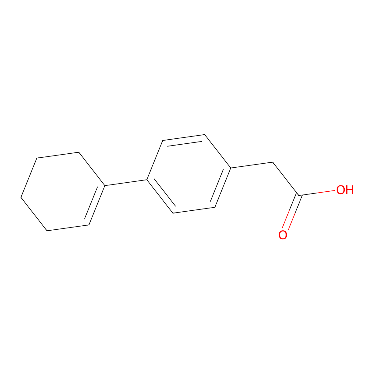 p-(1-Cyclohexenyl)-phenyl-acetic acid molecular structure, CAS 51047-92-8