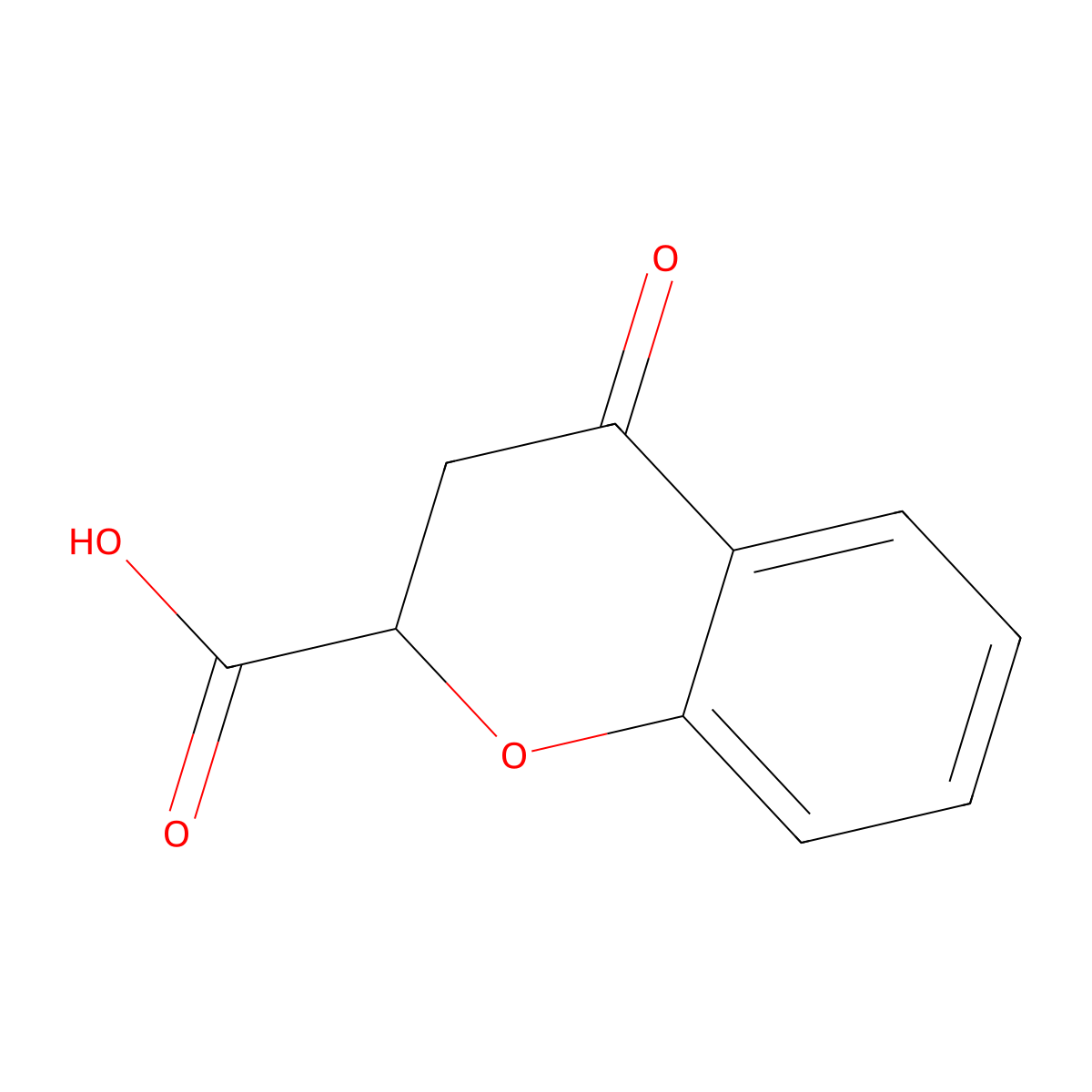 4-oxo-3,4-dihydro-2H-1-benzopyran-2-carboxylic acid molecular structure, CAS 51048-00-1