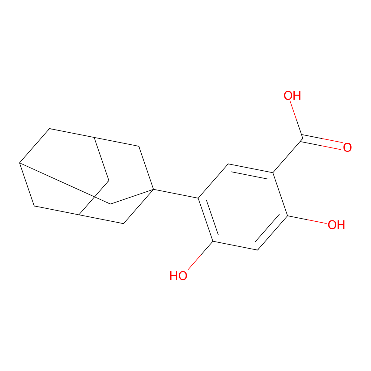 5-(1-Adamantyl)-2,4-dihydroxybenzoic acid molecular structure, CAS 51049-71-9