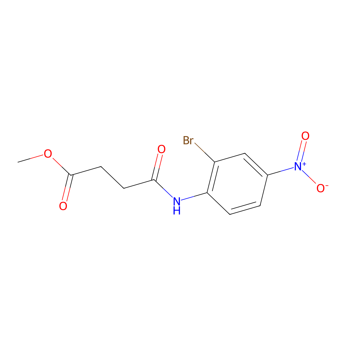 Methyl 4-(2-bromo-4-nitroanilino)-4-oxobutanoate molecular structure, CAS 5105-16-8
