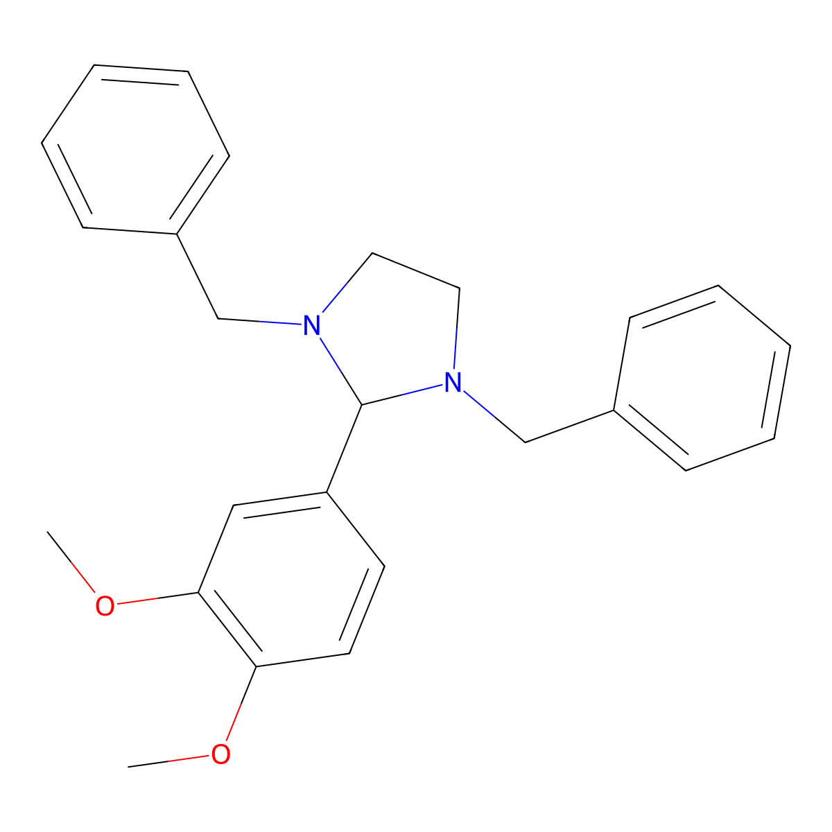 1,3-Dibenzyl-2-(3,4-dimethoxyphenyl)imidazolidine molecular structure, CAS 5105-25-9