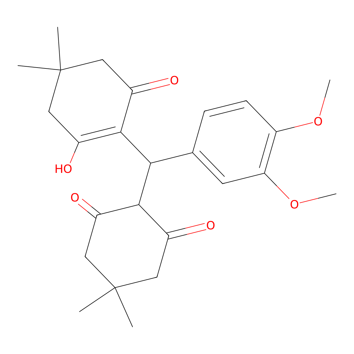 2-[(3,4-Dimethoxyphenyl)(2-hydroxy-4,4-dimethyl-6-oxocyclohex-1-en-1-yl)methyl]-5,5-dimethylcyclohexane-1,3-dione molecular structure, CAS 5105-26-0