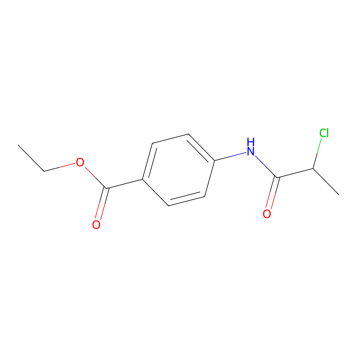 Ethyl 4-[(2-chloropropanoyl)amino]benzoate molecular structure, CAS 51051-08-2