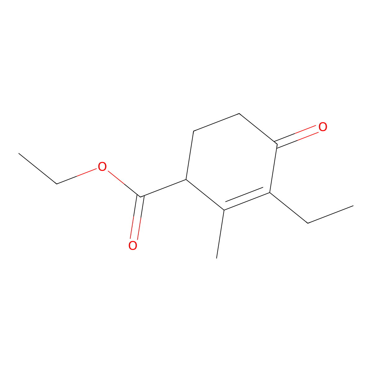 4-Carbethoxy-2-ethyl-3-methyl-2-cyclohexen-1-one molecular structure, CAS 51051-65-1
