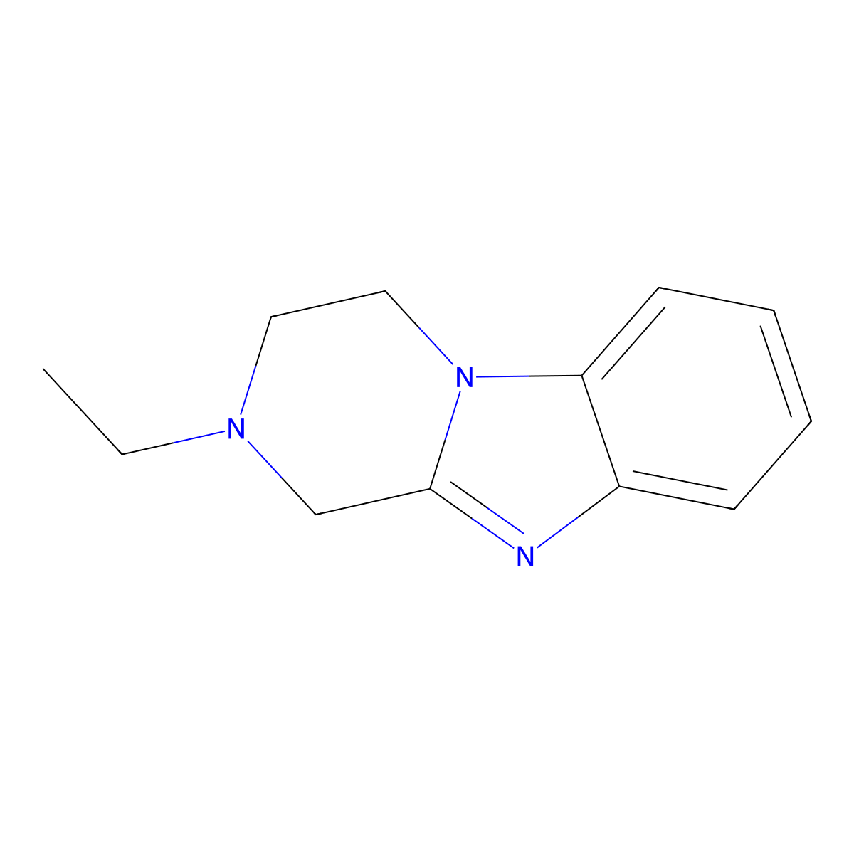 2-ethyl-3,4-dihydro-1H-pyrazino[1,2-a]benzimidazole molecular structure, CAS 51052-12-1
